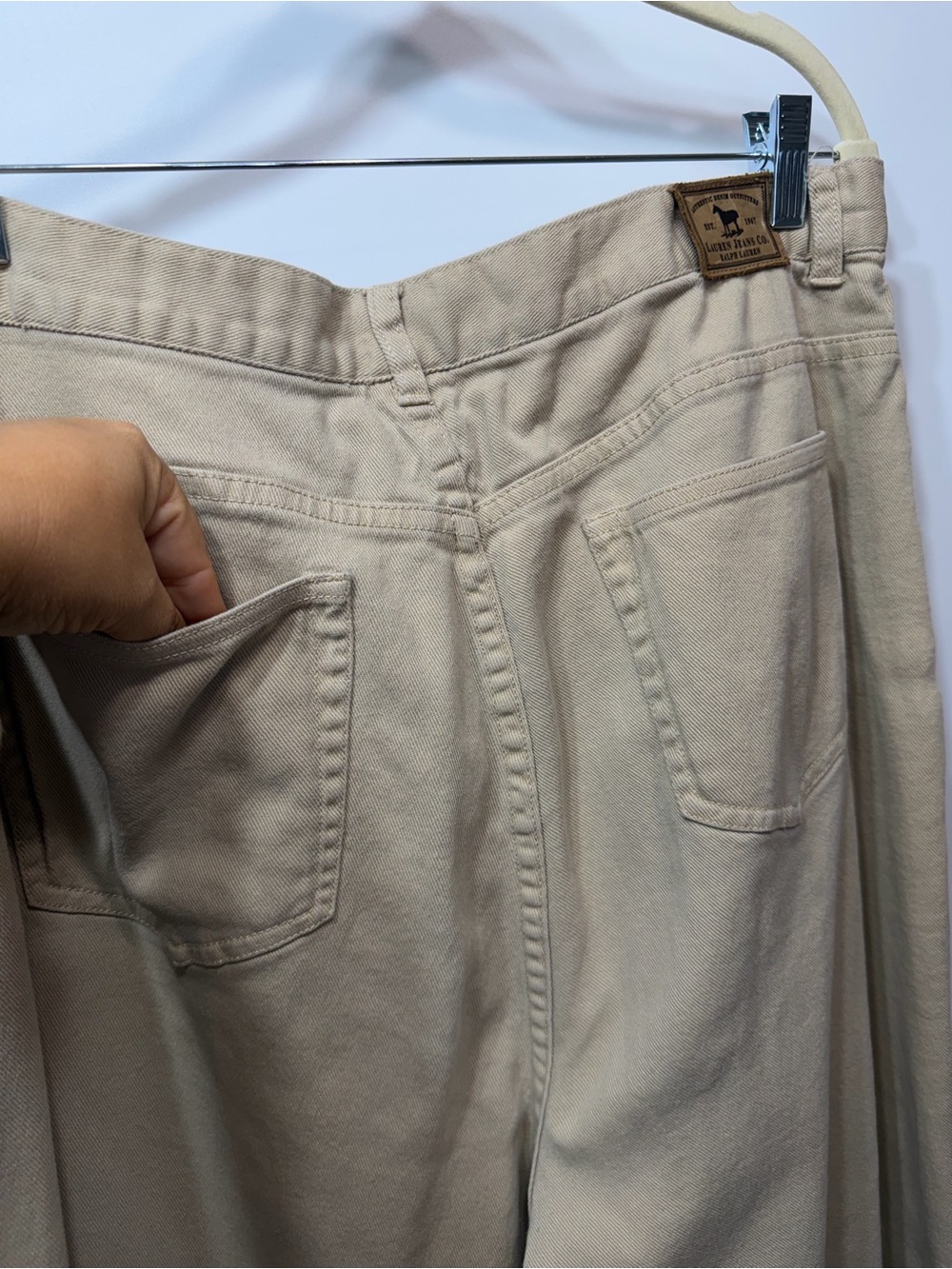 Lauren Ralph Lauren Jeans 14W Tan Braided Side Detail Straight Leg Pants - Picture 14 of 16